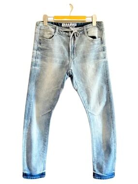 Parasuco Light Wash Slim Jeans w Zipper Fly &Drawstring Waist - Size 27 EUC